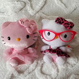 Set of 2 Hello Kitty Ty Beanies NWT